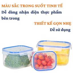 Bộ Hộp Đựng Thực Phẩm Khoá Gài Việt Nhật 6530/32, Bảo Quản Đồ Ăn Tủ Lạnh - DOMUS 3