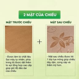 Chiếu Mây Điều Hòa Lót Lụa Cao Cấp Đa Dạng Kích Thước HGHOME - Chiếu Điều Hòa Sợi Mây Thoáng Mát Dễ Dàng Vệ Sinh 3