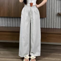 [DEAL MỞ BÁN] QUẦN ỐNG SUÔNG KAKI GIÓ LỤA HÀN vải mịn mát mùa hè cho nữ m068 3