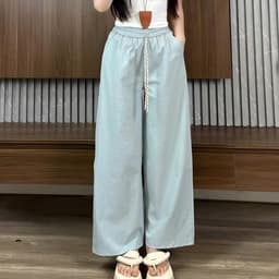 [DEAL MỞ BÁN] QUẦN ỐNG SUÔNG KAKI GIÓ LỤA HÀN vải mịn mát mùa hè cho nữ m068 5