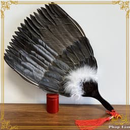 Quạt Lông Khổng Minh Gia Cát Lượng Khổng Tước Phong Cách Trung Hoa - Hình Bát Quái Phong Thủy Phụ Kiện Decor Cosplay 2