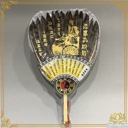 Quạt Lông Khổng Minh Gia Cát Lượng Khổng Tước Phong Cách Trung Hoa - Hình Bát Quái Phong Thủy Phụ Kiện Decor Cosplay 5
