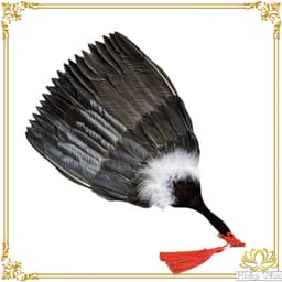 Quạt Lông Khổng Minh Gia Cát Lượng Khổng Tước Phong Cách Trung Hoa - Hình Bát Quái Phong Thủy Phụ Kiện Decor Cosplay 9