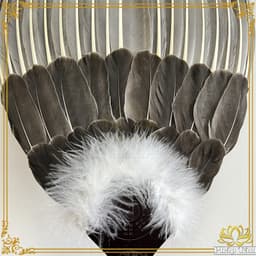 Quạt Lông Khổng Minh Gia Cát Lượng Khổng Tước Phong Cách Trung Hoa - Hình Bát Quái Phong Thủy Phụ Kiện Decor Cosplay 6