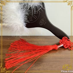 Quạt Lông Khổng Minh Gia Cát Lượng Khổng Tước Phong Cách Trung Hoa - Hình Bát Quái Phong Thủy Phụ Kiện Decor Cosplay 7