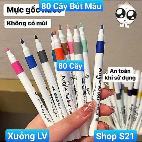 [ComBo] 80 Cây Bút màu Acrylic Marker Cao Cấp 40/50/60/80 .[S21TT]