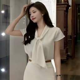 Áo nữ thắt nơ tay hến trẻ trung năng động size 30-90kg A4621 5