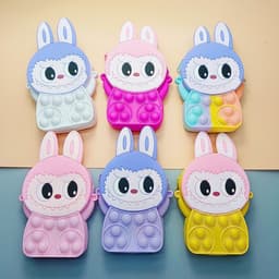 [Mới] Túi xách cho bé đeo chéo silicon hình labu..buu, bong bóng pop it thời trang dễ thương 2