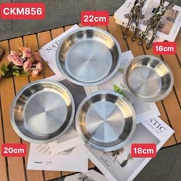 Khay inox 18/10 Chockmen C856 dùng nồi chiên, lò nướng Size 16–22cm tính đường kính trong của miệng 2