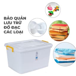 Thùng Chữ Nhật Cỡ Lớn Có Bánh Xe, Hộp Đựng Đồ Đa Năng Có Nắp Khoá VIỆT NHẬT 5325/26/27/29/34/35/37 3
