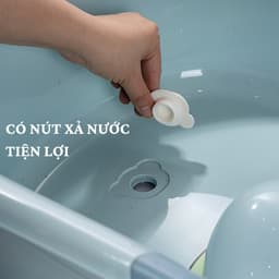 Thau Tắm Cho Bé Sơ Sinh Có Van Thoát Nước Việt Nhật 2203, Chậu Tắm Ếch Cho Bé - DOMUS 4