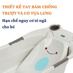 Thau Tắm Cho Bé Sơ Sinh Có Van Thoát Nước Việt Nhật 2203, Chậu Tắm Ếch Cho Bé - DOMUS 2