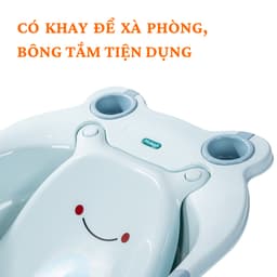 Thau Tắm Cho Bé Sơ Sinh Có Van Thoát Nước Việt Nhật 2203, Chậu Tắm Ếch Cho Bé - DOMUS 3