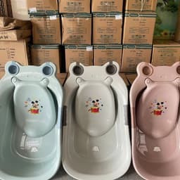 Thau Tắm Cho Bé Sơ Sinh Có Van Thoát Nước Việt Nhật 2203, Chậu Tắm Ếch Cho Bé - DOMUS 6