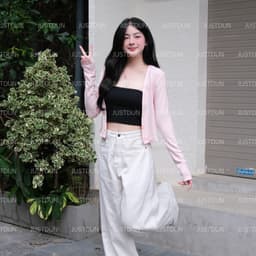 Áo Khoác Cardigan Basic Trơn Nữ JUSTDUN K8 - Dáng Rộng Ôm Vừa, Nhiều Màu, Cotton Mịn, Mềm Mại 8