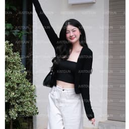 Áo Khoác Cardigan Basic Trơn Nữ JUSTDUN K8 - Dáng Rộng Ôm Vừa, Nhiều Màu, Cotton Mịn, Mềm Mại 9