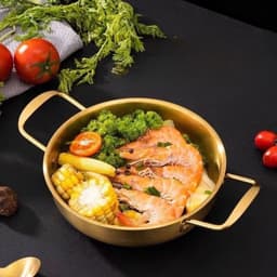 Nồi Nấu Lẩu Mạ Vàng, Nấu Mì Cay, Soup - Chảo Nấu Ăn MINI Bằng Thép Không Gỉ Phong Cách Hàn Quốc 4