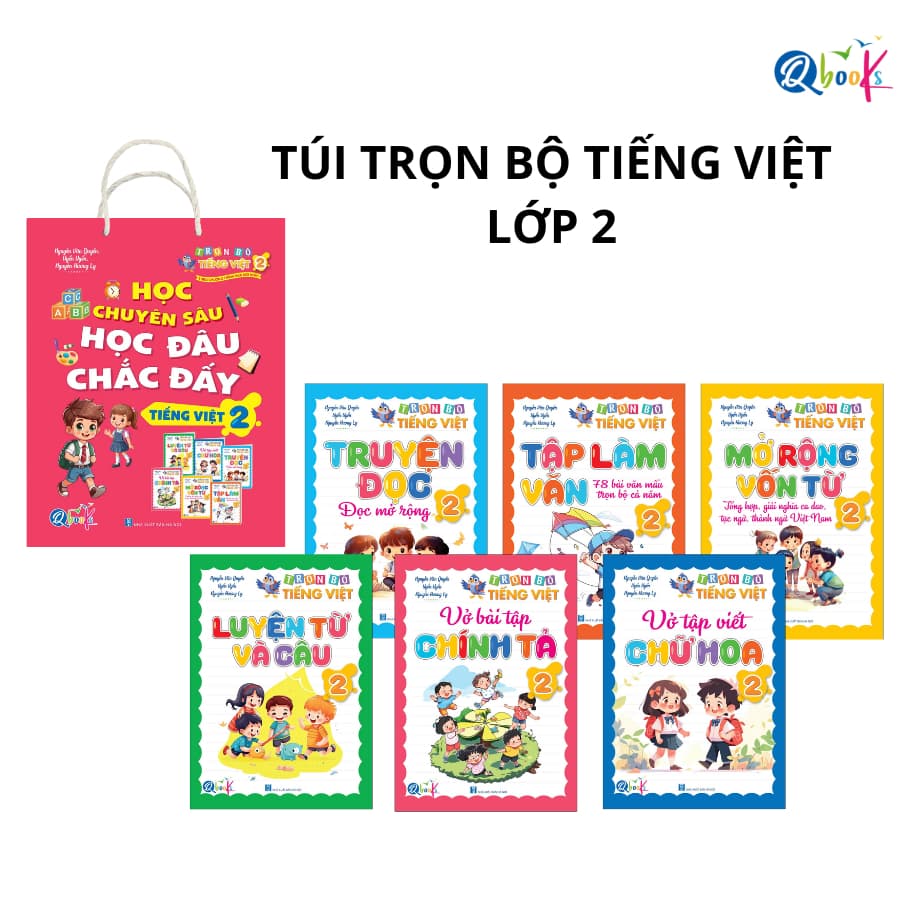 Sách - Túi Trọn Bộ Học Chuyên Sâu Học Đâu Chắc Đấy - Tiếng Việt Lớp 2 - Kết nối tri thức với cuộc sống - Cả năm (6 Cuốn)