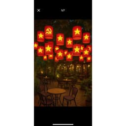[Giấy - Hình Trụ ống ] Đèn lồng Đỏ SAO VÀNG Việt Nam trang trí nhà hàng,quán cà phê,trường học,khai giảng,lễ hội sự kiện 3