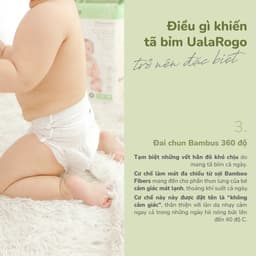 (COMBO QUÀ 2 BỊCH)  Tã/bỉm UalaRogo sợi tre mềm mại, chống tràn, thấm hút tốt đủ size cho bé từ 4-30kg 5