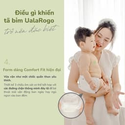 (COMBO QUÀ 2 BỊCH)  Tã/bỉm UalaRogo sợi tre mềm mại, chống tràn, thấm hút tốt đủ size cho bé từ 4-30kg 6