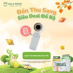 (COMBO QUÀ 3 BỊCH)  Tã/bỉm UalaRogo sợi tre mềm mại, chống tràn, thấm hút tốt đủ size cho bé từ 4-30kg 2