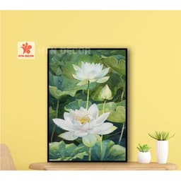 Thương hiệu mới Lotus Canvas Vẽ tranh tường, tranh tường, tranh trang trí nội thất, nhà thờ, thiền định, nhà hàng chay, 1