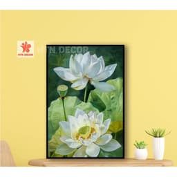 Thương hiệu mới Lotus Canvas Vẽ tranh tường, tranh tường, tranh trang trí nội thất, nhà thờ, thiền định, nhà hàng chay, 2