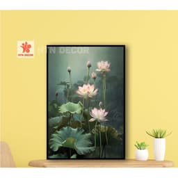 Thương hiệu mới Lotus Canvas Vẽ tranh tường, tranh tường, tranh trang trí nội thất, nhà thờ, thiền định, nhà hàng chay, 8