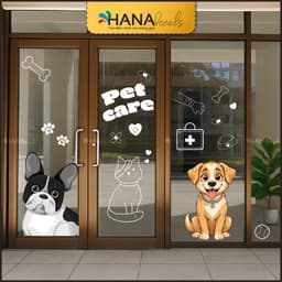 Decal Dán Kính PET SHOP Trang Trí Cửa Hàng Thú Cưng Chống Nước, Bền Đẹp - PETS07 - Hana Decals 3