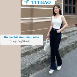 Quần jean nữ ống loe TTTHAO cao cấp dài 96cm kiểu dáng quần jeans ống bas VNXK phong cách quần jeans nữ basic s68 6