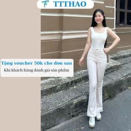 Quần jean nữ ống loe TTTHAO cao cấp dài 96cm kiểu dáng quần jeans ống bas VNXK phong cách quần jeans nữ basic s68 8