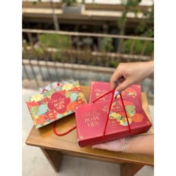 [MỚI 2025] Combo 5 Hộp đựng bánh trung thu 2 BÁNH - SEN ĐỎ 2