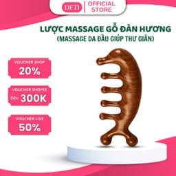 Lược gỗ Đàn Hương Đỏ 2 đầu massage mặt và đầu giúp thon gọn mặt giảm căng thẳng đa năng cao cấp 2