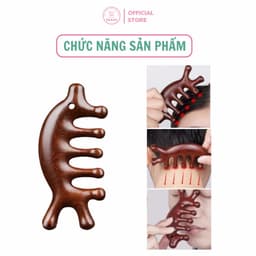Lược gỗ Đàn Hương Đỏ 2 đầu massage mặt và đầu giúp thon gọn mặt giảm căng thẳng đa năng cao cấp 5