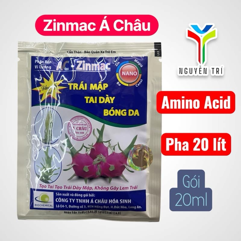 Phân Bón Vi Lượng AC-Zinmac - Chuyên Dùng Cho Thanh Long Giúp Mập Trái, Dày Tai, Xanh Tai, Bóng Da (Không Gây Lem Trái)