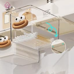 Hộp ngăn kéo chú vịt đựng đồ trong suốt, dán dưới bàn,tủ tiện lợi xinh xắn VINBEO 3