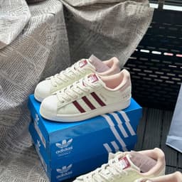 Giày Thể Thao Sò Hồng Kem,Giày Adida Kem Viền Hồng Đủ Size 36-39 Sò Hoa fullbox 3