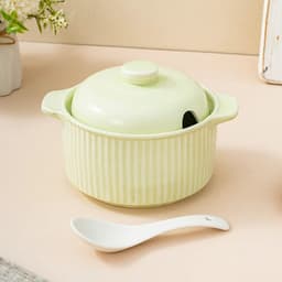 Hũ Đựng Mỡ Lợn Gốm Sứ Chịu Nhiệt Kèm Nắp & Thìa, Âu, Liễn Đựng Mỡ Gia Vị Có Tai Cầm Kèm Nắp Thìa 6