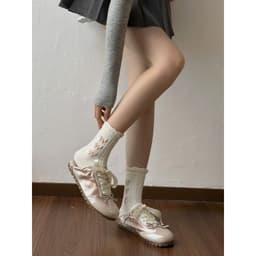 Tất  Vớ Cotton Đính Nơ Họa Tiết Hoa Nhỏ Xinh Xắn Phong Cách Harajuku Cho Nữ TT34 5