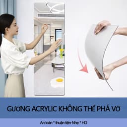 Gương acrylic HD tự dính dùng trang điểm phòng tắm phòng khách gương toàn thân kèm dụng cụ lắp đặt 1