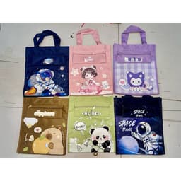 Túi Xách Học Thêm Cho Học sinh Vải Canvas Chống Thấm Nước Hình Cute 9