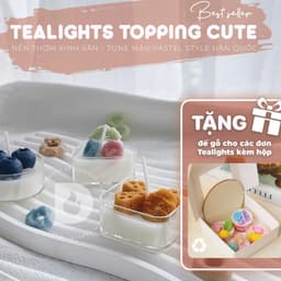 [Freeship] DATENEYLAND - Nến Thơm Tealight decor hoa khô và topping sắc màu. 1