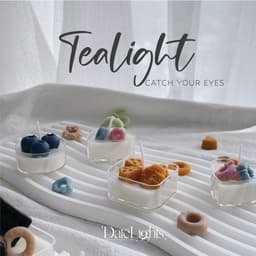 [Freeship] DATENEYLAND - Nến Thơm Tealight decor hoa khô và topping sắc màu. 2