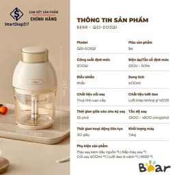 Máy Xay Ăn Dặm Cho Bé BEAR QSJ-D02Q1, Dung Tích 0,6L Công Suất 200w - Bảo Hành 18 Tháng 3