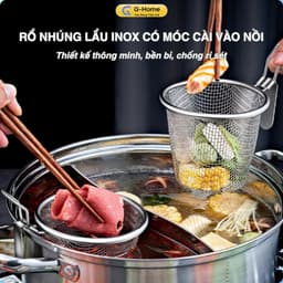 Rổ Nhúng Lẩu Có Móc Cài Vào Nồi, Giỏ Vớt Đồ Ăn Nhúng Mì, Nhúng Thịt Inox Kích Thước 11Cmx9.5Cm 2