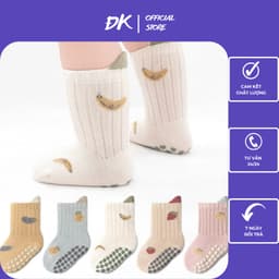 Tất Trẻ Em, Sét 10 Đôi Tất Chống Trơn Trượt Cho Bé Họa Tiết Trái Cây Gia Dụng ĐK 6