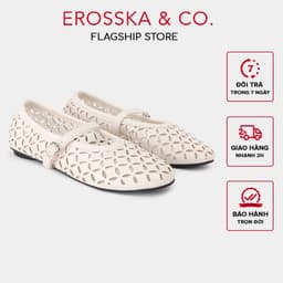 [EROSSKA] - Giày búp bê nữ lưới quai ngang kiểu dáng đơn giản cao 1cm màu kem - EL065 9