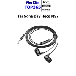 Tai nghe dây Hoco M97, micro đàm thoại, jack cắm 3.5mm, dây dài 1,2m, điều khiển một nút - hàng chính hãng. 1