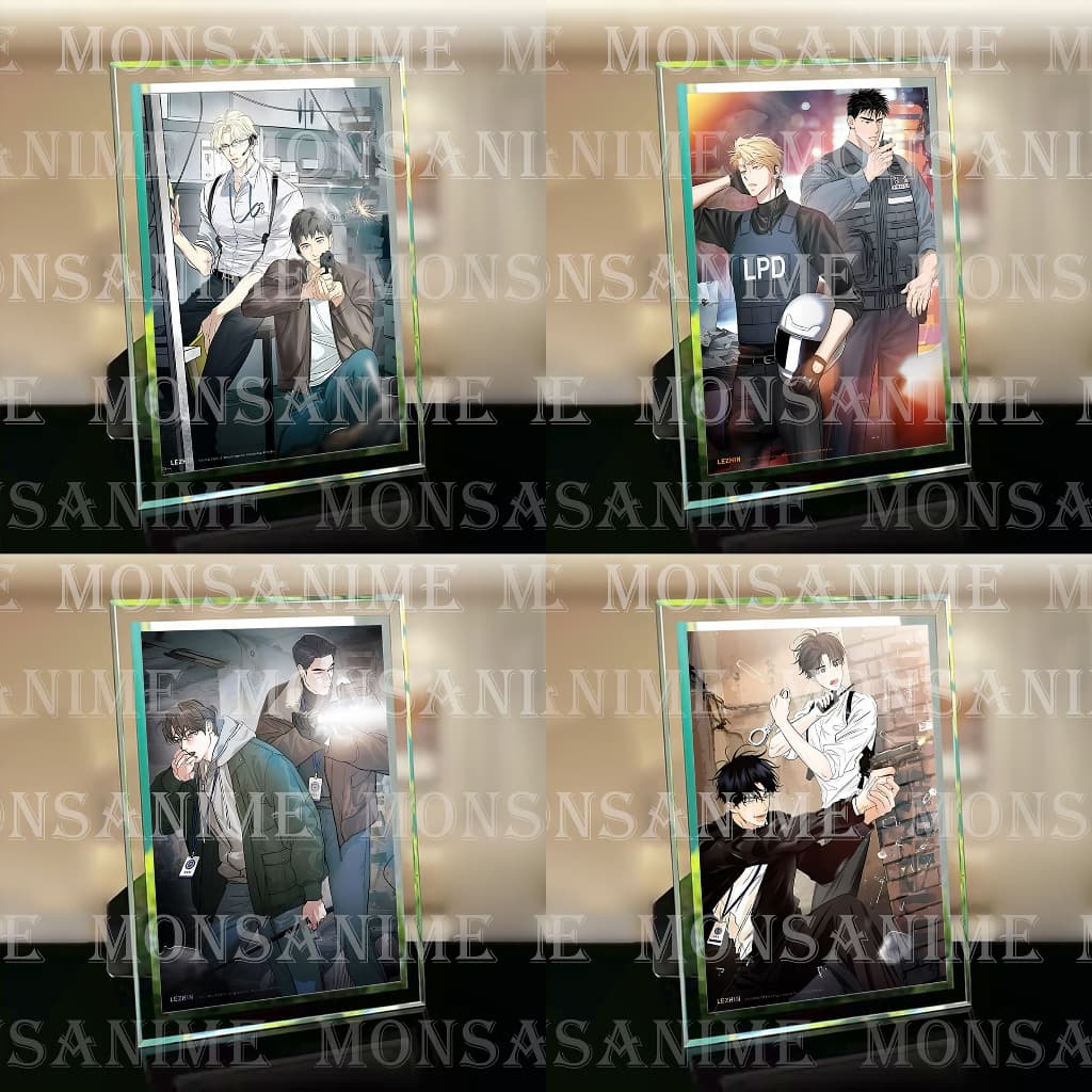 (Kèm ảnh) Khung kính IN HÌNH TEAM LEZHIN COMICS MANHWA JINX BACKLIGHT QUỶ DẠ KHÚC BL trang trí để bàn 2 size